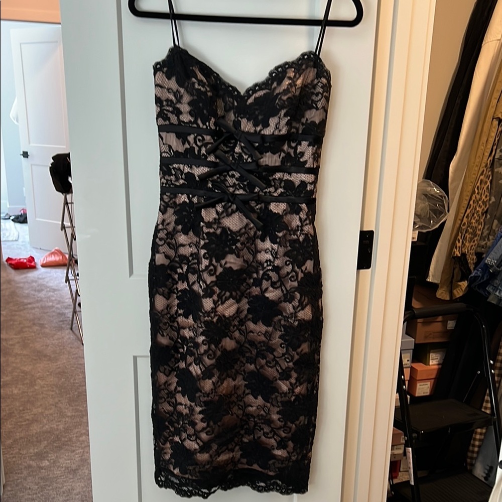 Vintage Wayne Clark Black Lace Dress
